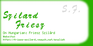 szilard friesz business card