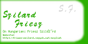 szilard friesz business card